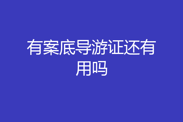 有案底导游证还有用吗