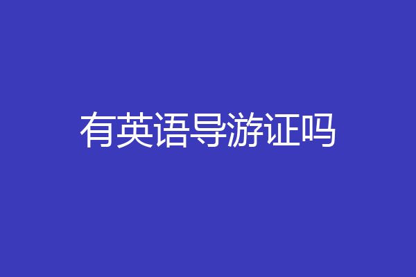 有英语导游证吗