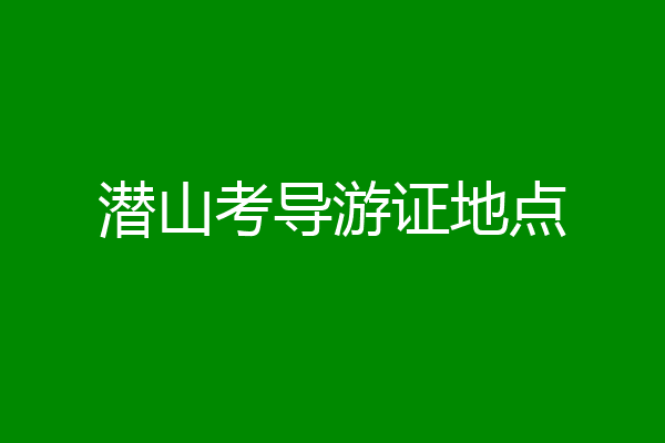 潜山考导游证地点