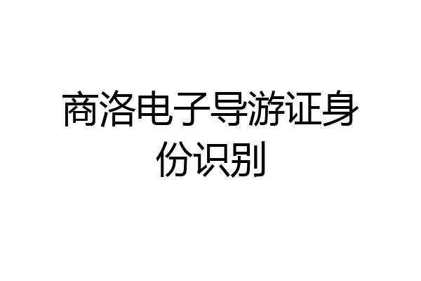 商洛电子导游证身份识别