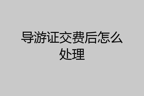 导游证交费后怎么处理