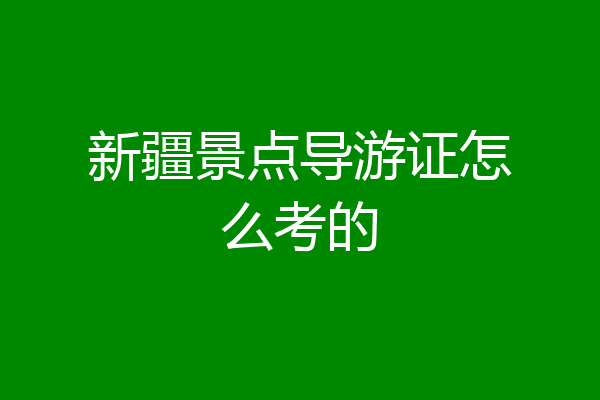 新疆景点导游证怎么考的