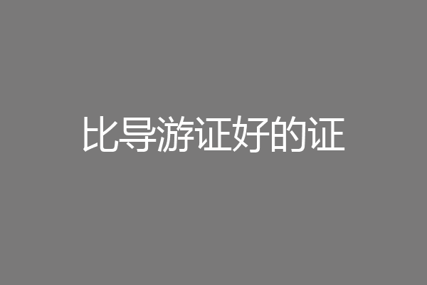 比导游证好的证