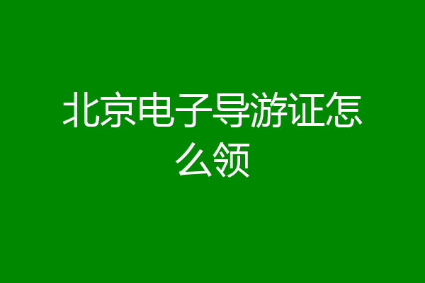 北京电子导游证怎么领