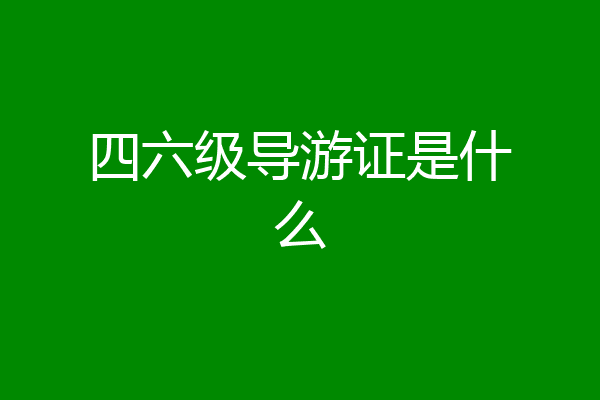 四六级导游证是什么