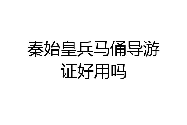 秦始皇兵马俑导游证好用吗