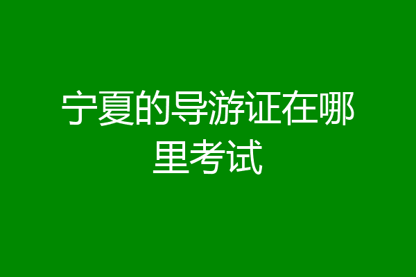 宁夏的导游证在哪里考试