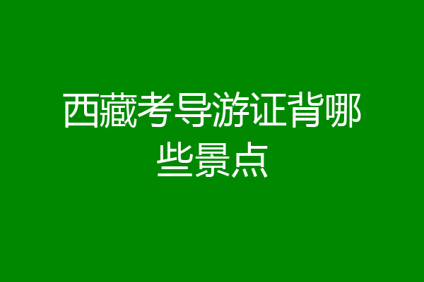 西藏考导游证背哪些景点