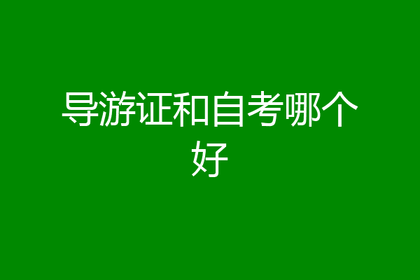 导游证和自考哪个好