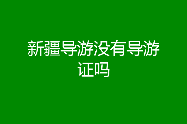 新疆导游没有导游证吗