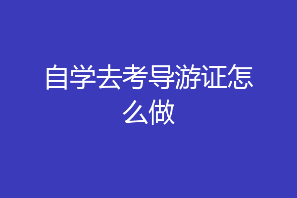 自学去考导游证怎么做