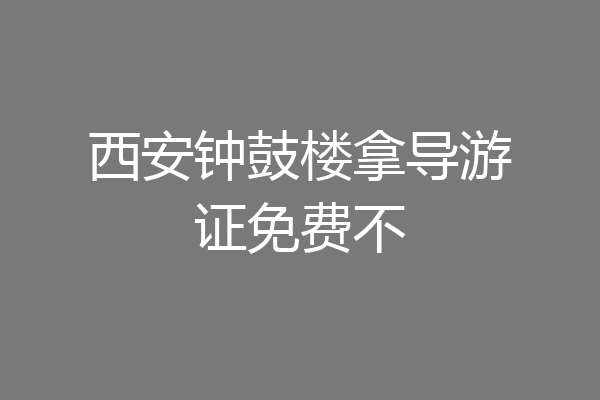 西安钟鼓楼拿导游证免费不