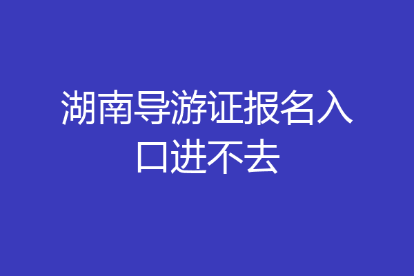 湖南导游证报名入口进不去