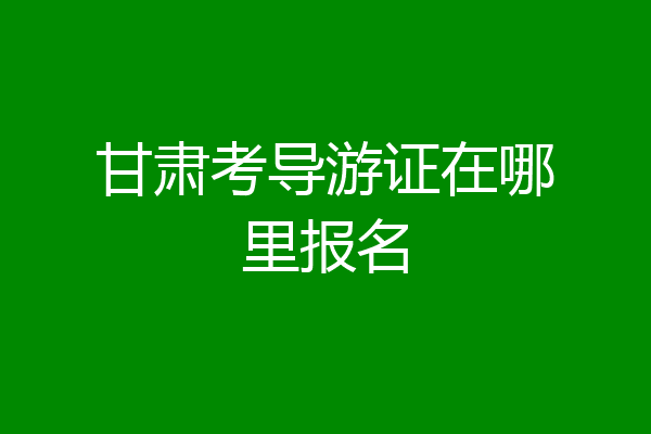 甘肃考导游证在哪里报名