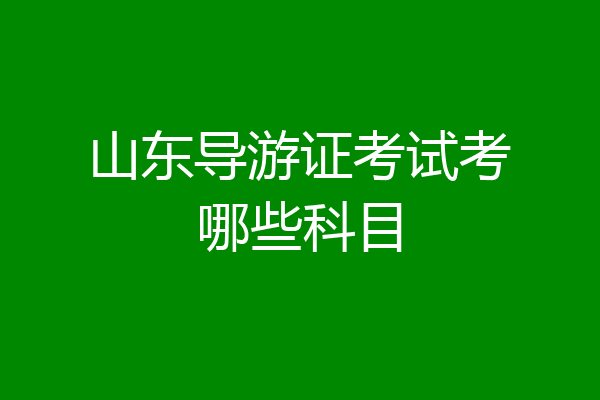 山东导游证考试考哪些科目