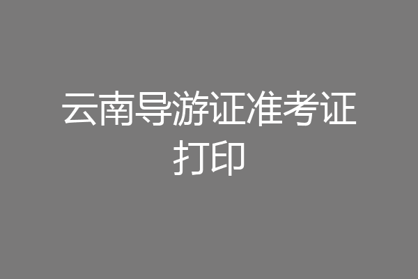 云南导游证准考证打印