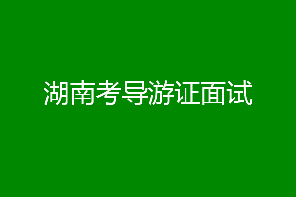 湖南考导游证面试