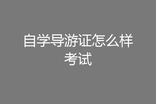 自学导游证怎么样考试