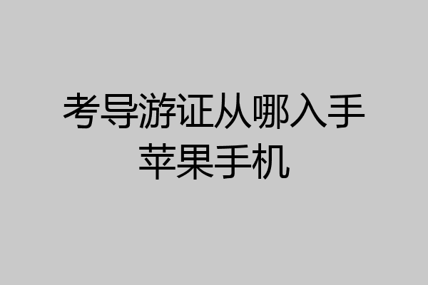 考导游证从哪入手苹果手机