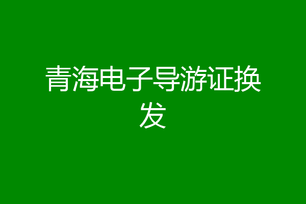 青海电子导游证换发