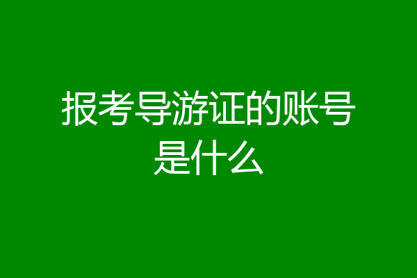 报考导游证的账号是什么