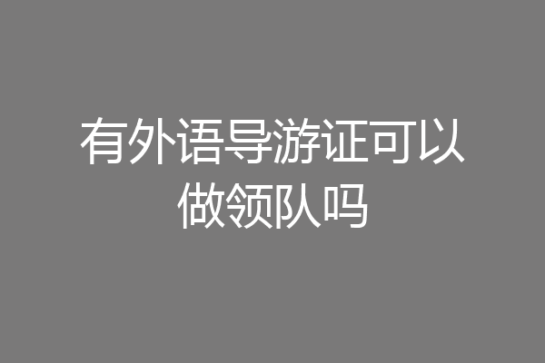 有外语导游证可以做领队吗