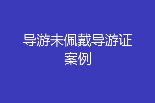 导游未佩戴导游证案例