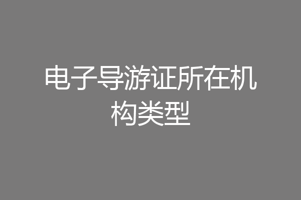 电子导游证所在机构类型