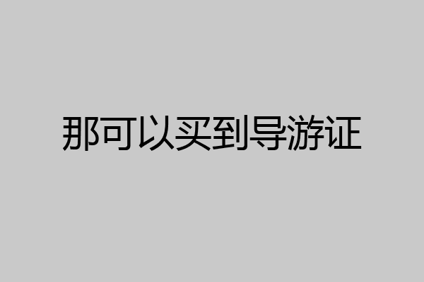 那可以买到导游证