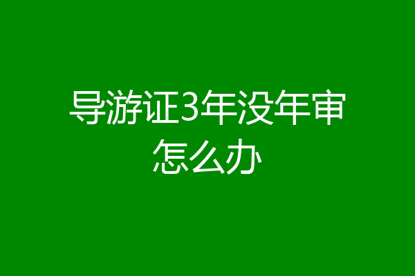 导游证3年没年审怎么办