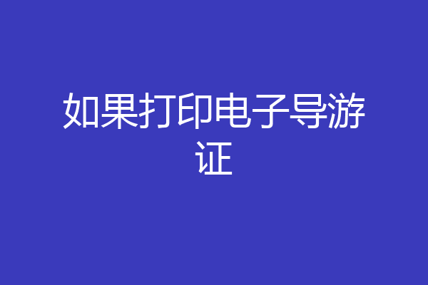 如果打印电子导游证