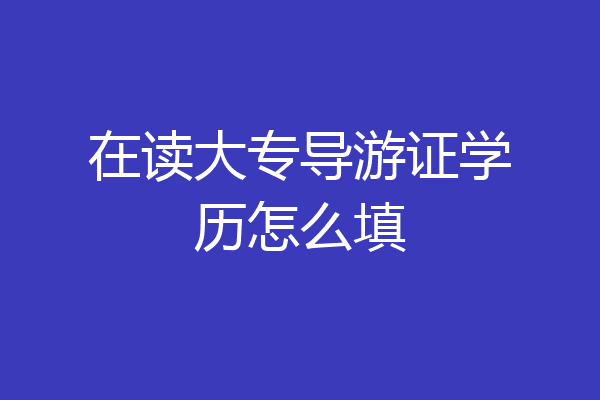 在读大专导游证学历怎么填