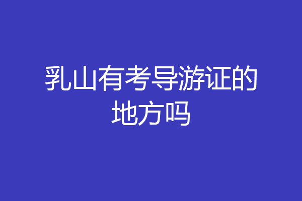 乳山有考导游证的地方吗