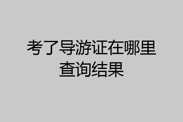 考了导游证在哪里查询结果