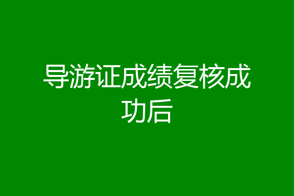 导游证成绩复核成功后