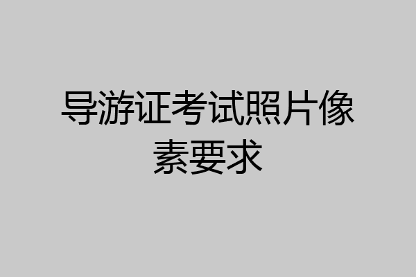 导游证考试照片像素要求