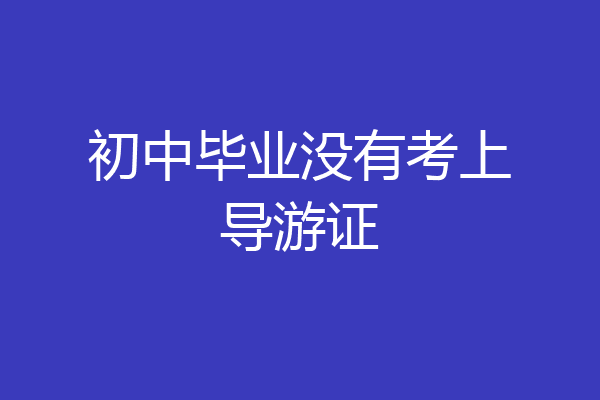 初中毕业没有考上导游证