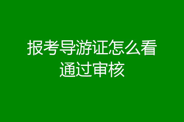 报考导游证怎么看通过审核