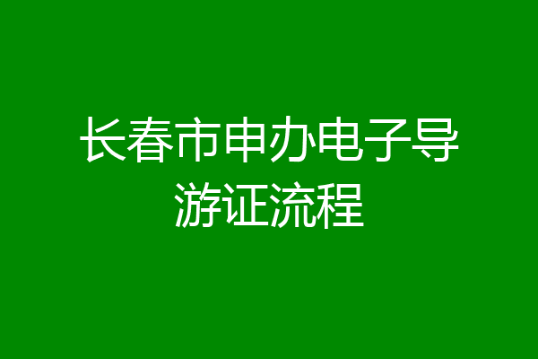 长春市申办电子导游证流程