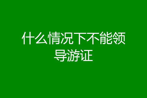 什么情况下不能领导游证