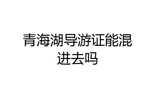 青海湖导游证能混进去吗