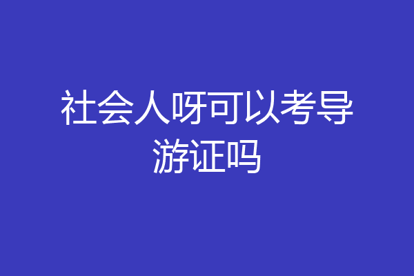 社会人呀可以考导游证吗