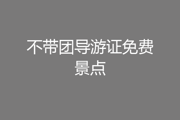 不带团导游证免费景点