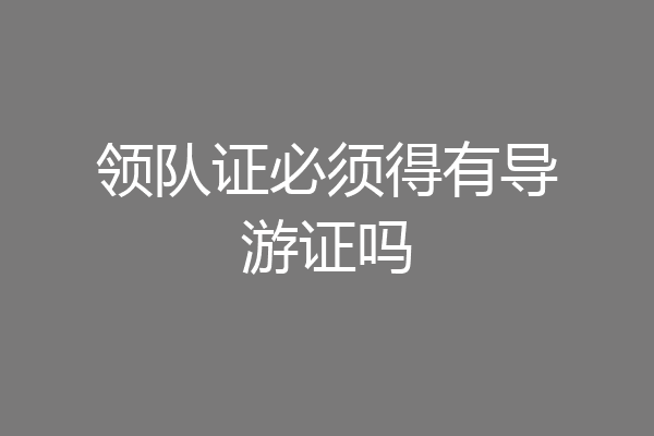 领队证必须得有导游证吗