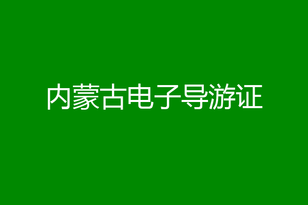 内蒙古电子导游证