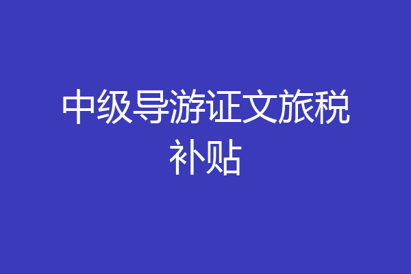 中级导游证文旅税补贴