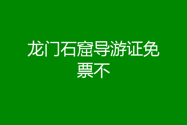 龙门石窟导游证免票不