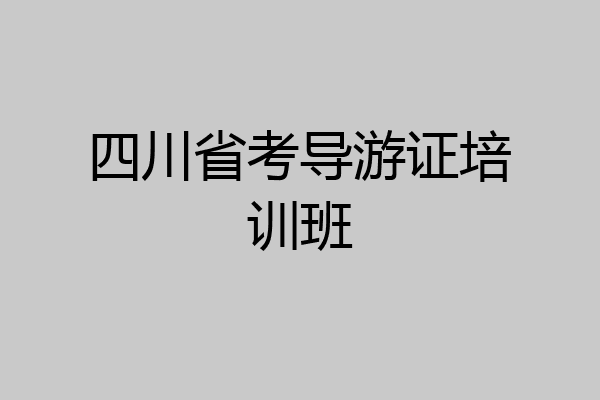 四川省考导游证培训班