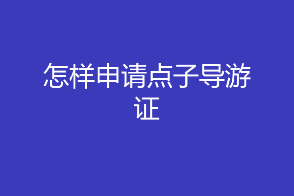 怎样申请点子导游证