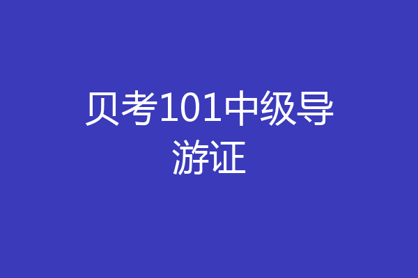 贝考101中级导游证